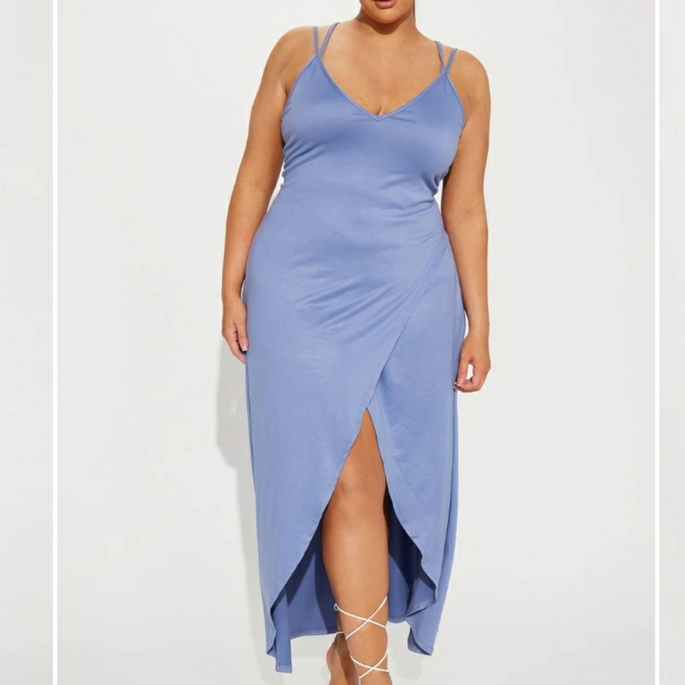 Fashion Nova Camille Maxi Dress Blue 1x SOLD OUT